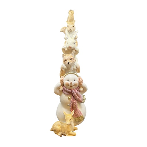 27cm Animals on top of snowman  2/16