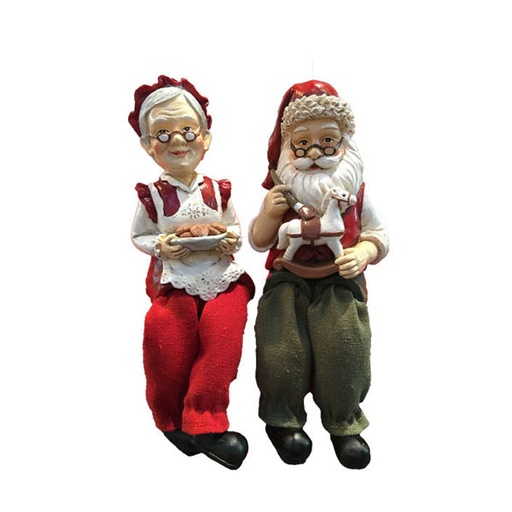 12cm Santa and Mrs. Claus sitting on shelf(Set)  6/54