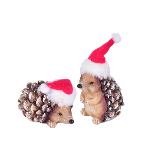 2Asst. 11cm Hedgehog w/Christmas hat  12/144
