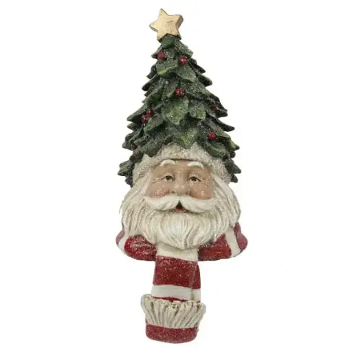 30cm Santa stocking holder w/white and red scarf  1/4