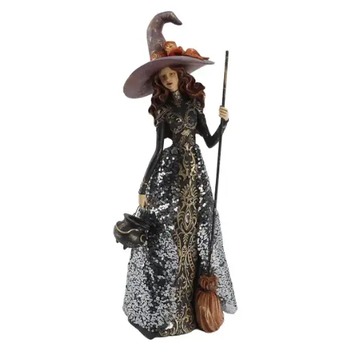 46cm Witch w/broom  1/4