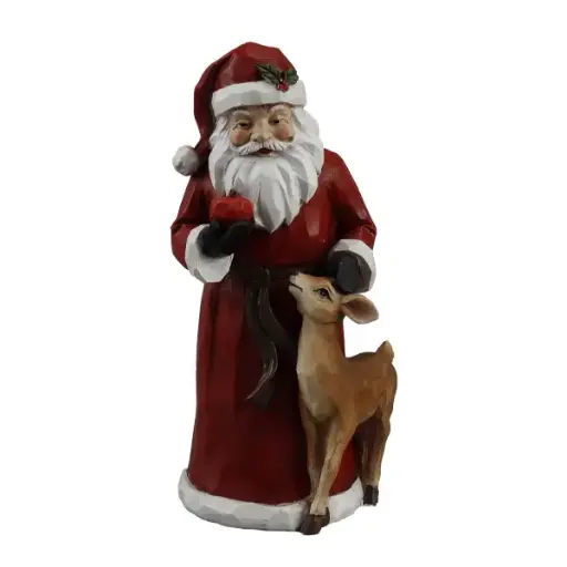22cm Red Santa w/bird  1/12