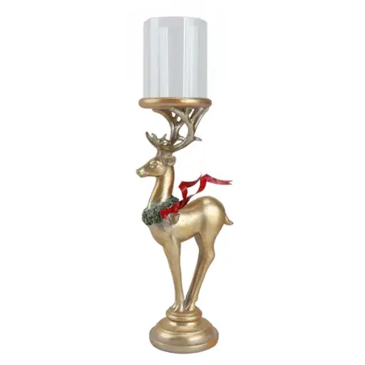 42cm Gold deer candle holder  1/4