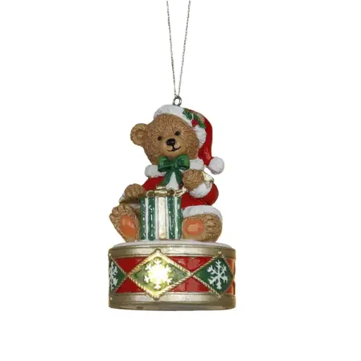 12cm Bear w/light ornament  2/8