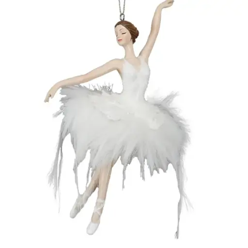 21cm White ballerina ornament  3/24
