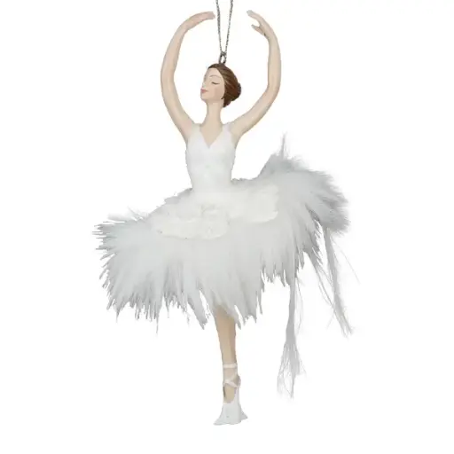 21cm White ballerina ornament  3/24
