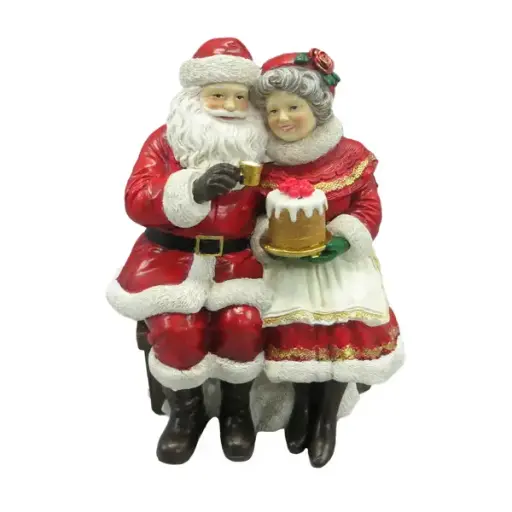16cm Santa and Mrs. Claus sitting  1/24