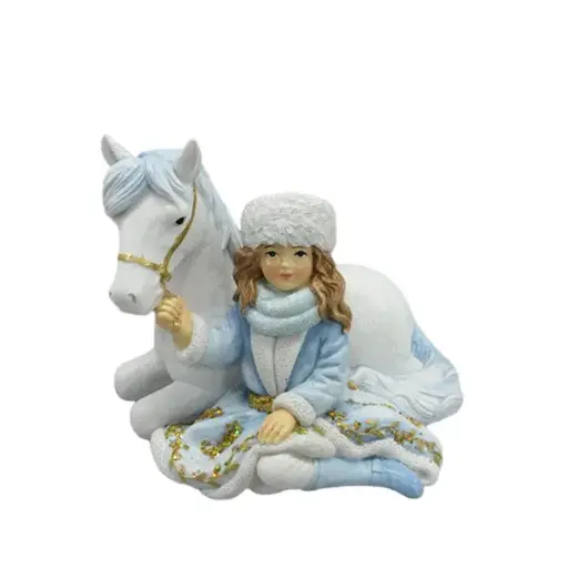 11cm Light blue girl w/horse  1/24