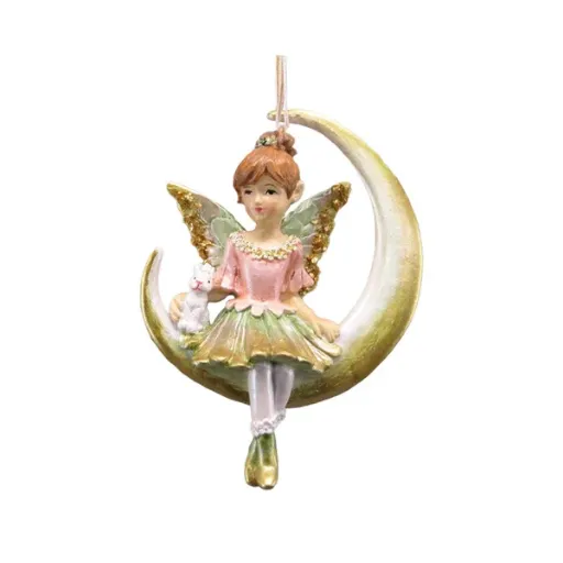 10cm Fairy on moon ornament  6/72