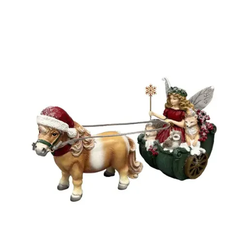 15cm Brown pony w/carriage  1/4