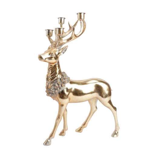 46cm Gold deer w/candle holders  1/2