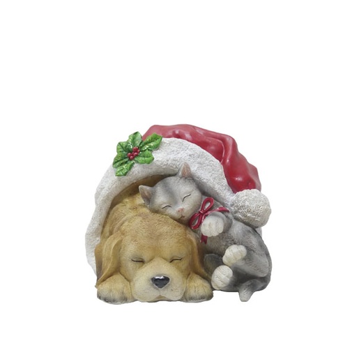 12cm Dog and cat w/Christams hat  2/8