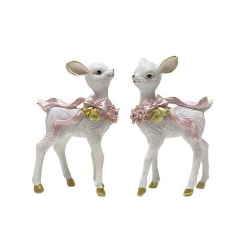 2Asst. 16cm White/pink deer  4/24