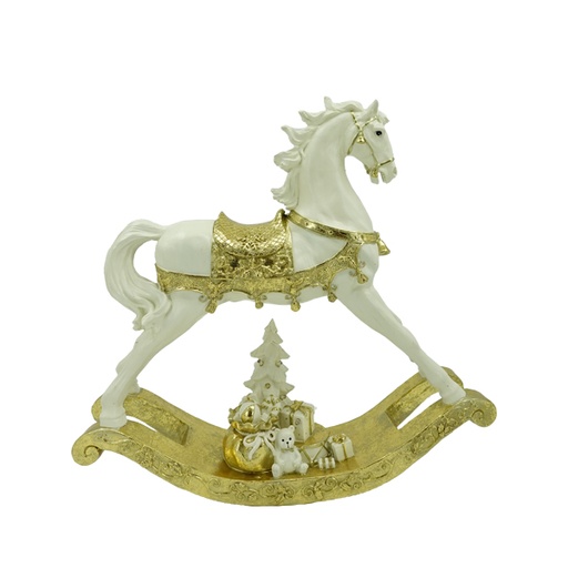 45cm White rocking horse w/light  1/1