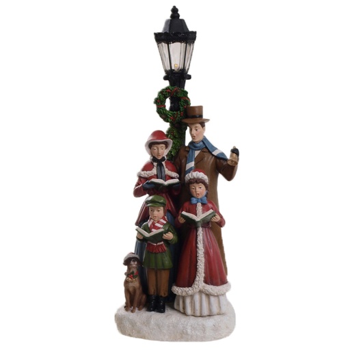 40cm Lamp post w/carol singers  1/4